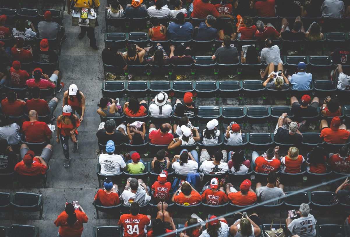 Crowd of fans in stadium