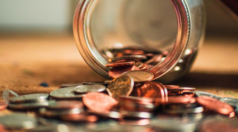 Coins in a jar